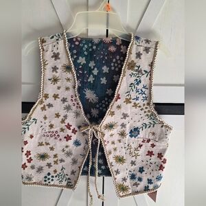 SHEIN Floral Embroidered Vest - Multicolor
